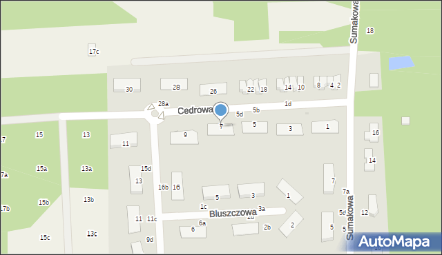 Czarny Las, Cedrowa, 7, mapa Czarny Las