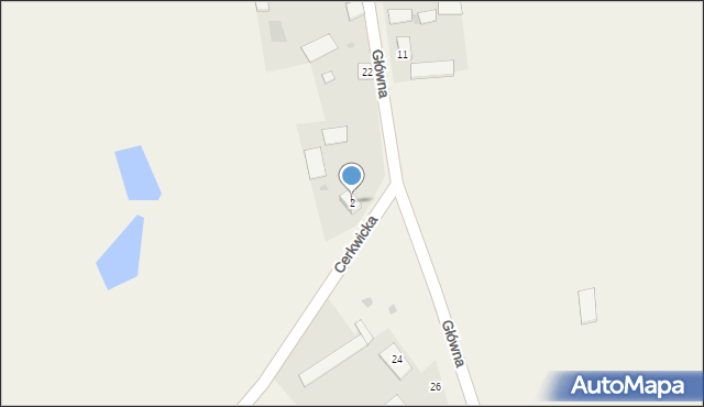Dąbrówka, Cerkwicka, 2, mapa Dąbrówka