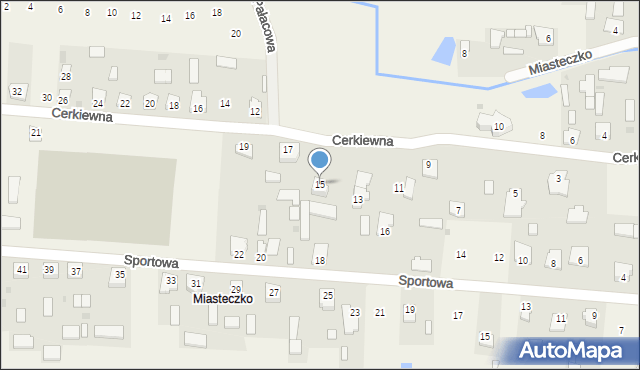 Dachnów, Cerkiewna, 15, mapa Dachnów