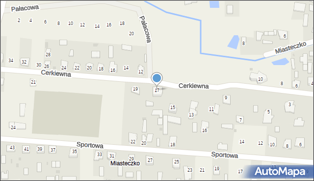 Dachnów, Cerkiewna, 17, mapa Dachnów