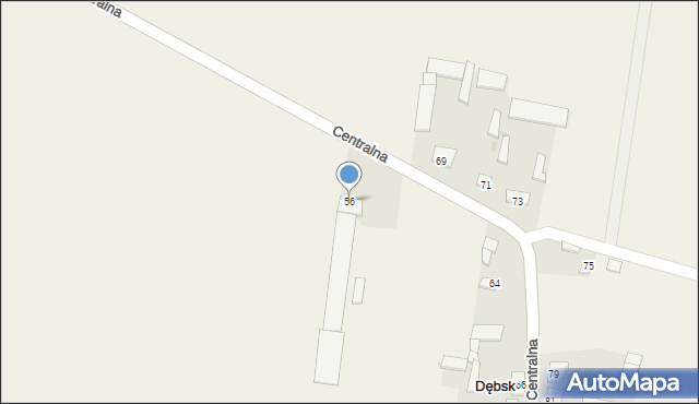 Dębsk, Centralna, 56, mapa Dębsk