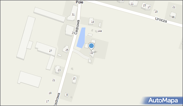 Długie Pole, Cedrowa, 12, mapa Długie Pole