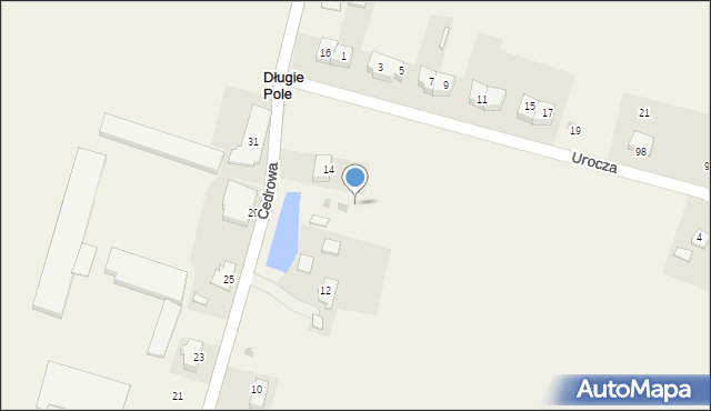 Długie Pole, Cedrowa, 14a, mapa Długie Pole