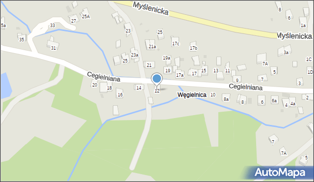 Dobczyce, Cegielniana, 12, mapa Dobczyce