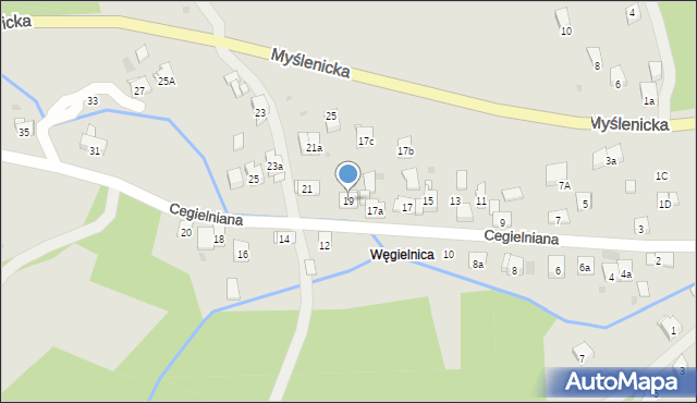Dobczyce, Cegielniana, 19, mapa Dobczyce