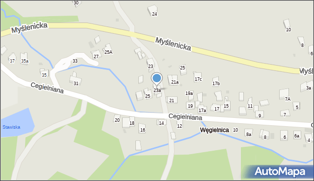 Dobczyce, Cegielniana, 23a, mapa Dobczyce