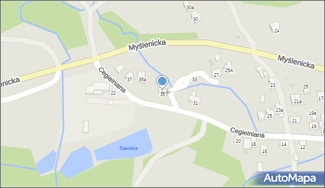 Dobczyce, Cegielniana, 35, mapa Dobczyce