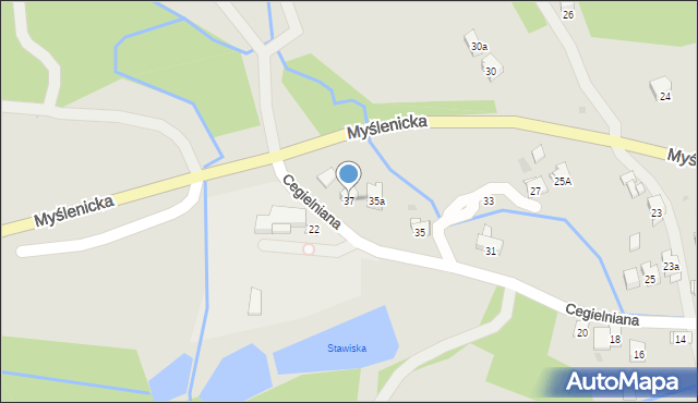 Dobczyce, Cegielniana, 37, mapa Dobczyce