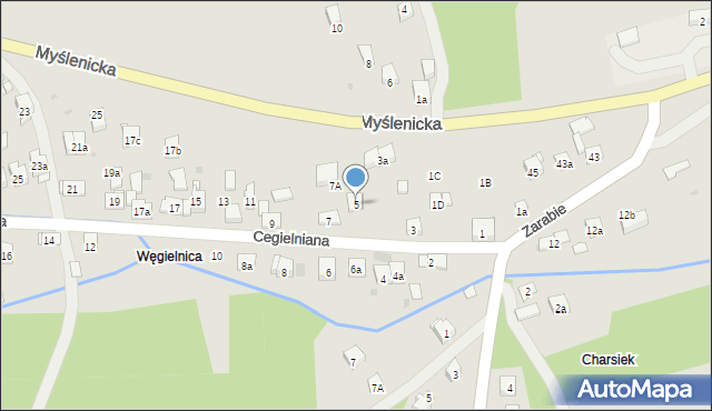 Dobczyce, Cegielniana, 5, mapa Dobczyce