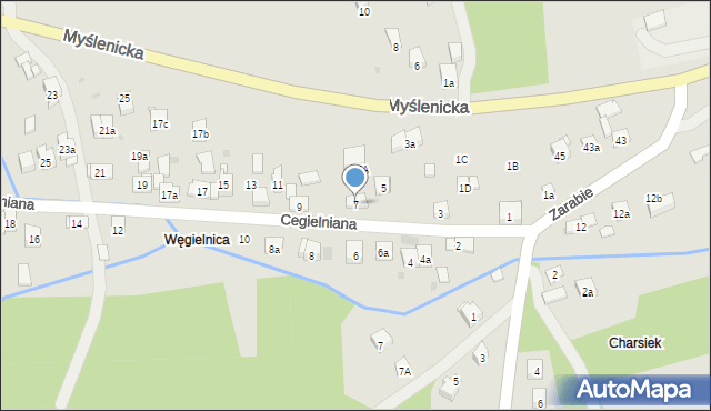 Dobczyce, Cegielniana, 7, mapa Dobczyce