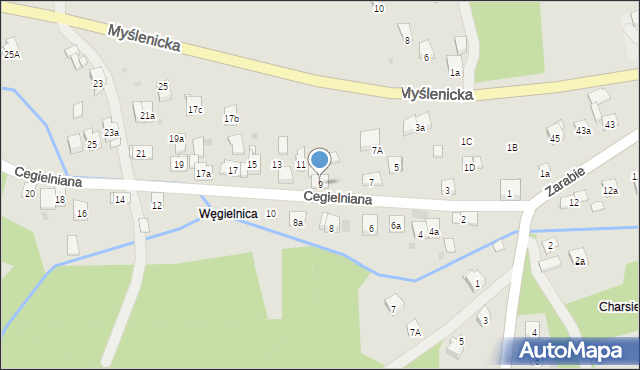 Dobczyce, Cegielniana, 9, mapa Dobczyce