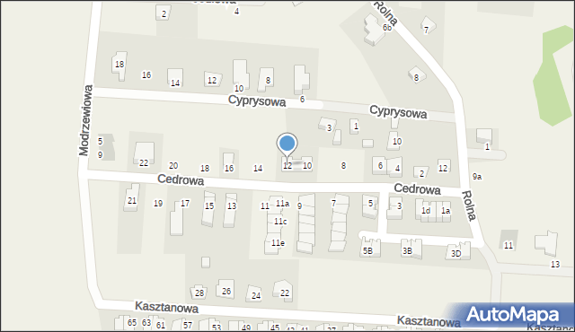 Dobrzykowice, Cedrowa, 12, mapa Dobrzykowice