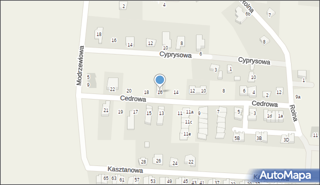 Dobrzykowice, Cedrowa, 16, mapa Dobrzykowice