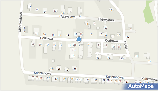 Dobrzykowice, Cedrowa, 9, mapa Dobrzykowice