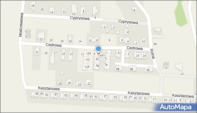 Dobrzykowice, Cedrowa, 9b, mapa Dobrzykowice