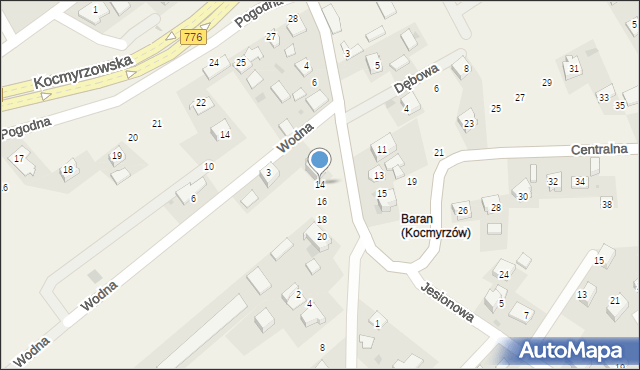 Dojazdów, Centralna, 14, mapa Dojazdów