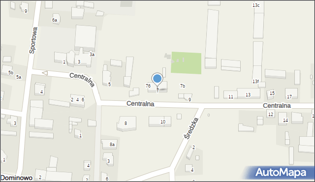 Dominowo, Centralna, 7, mapa Dominowo