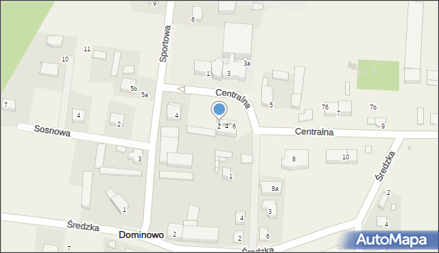 Dominowo, Centralna, 2, mapa Dominowo