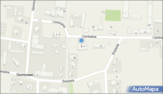 Dominowo, Centralna, 8, mapa Dominowo