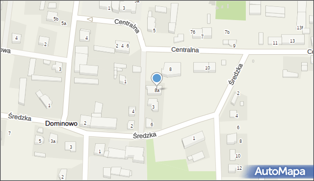 Dominowo, Centralna, 8a, mapa Dominowo