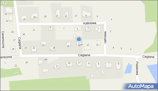 Droszków, Ceglana, 14, mapa Droszków