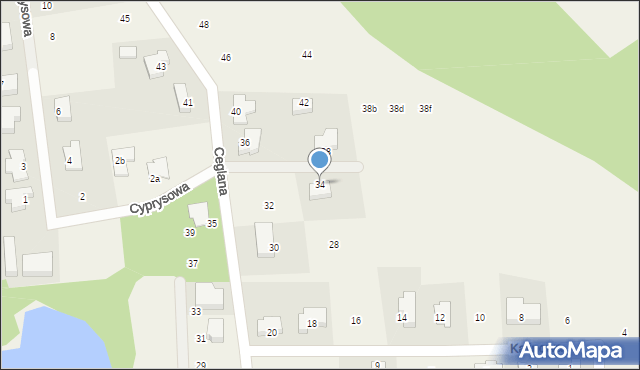 Droszków, Ceglana, 34, mapa Droszków