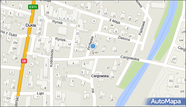 Dukla, Cergowska, 9, mapa Dukla