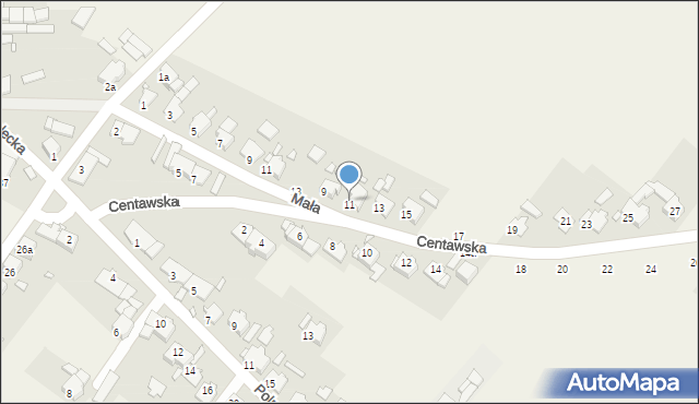 Dziewkowice, Centawska, 11, mapa Dziewkowice