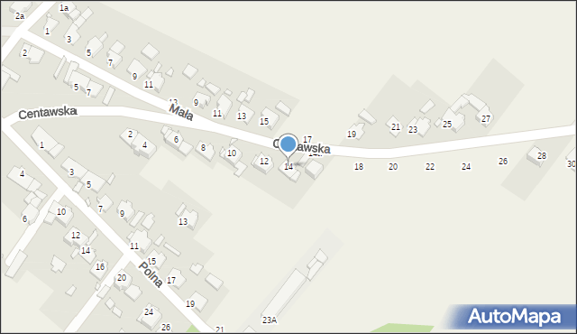 Dziewkowice, Centawska, 14, mapa Dziewkowice