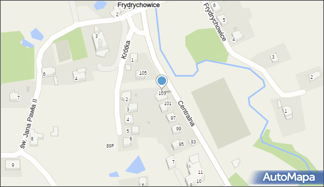 Frydrychowice, Centralna, 103, mapa Frydrychowice