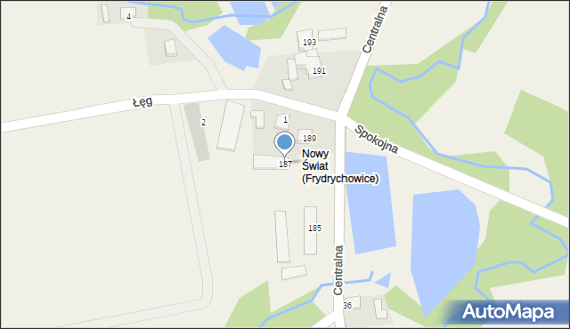 Frydrychowice, Centralna, 187, mapa Frydrychowice