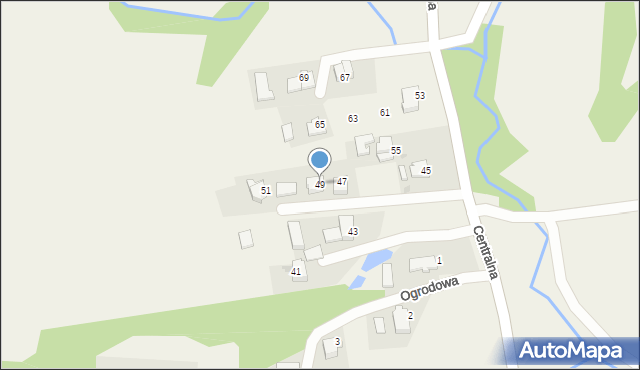 Frydrychowice, Centralna, 49, mapa Frydrychowice