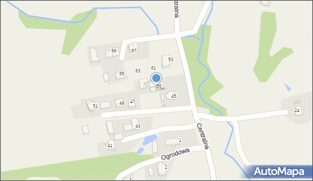 Frydrychowice, Centralna, 57, mapa Frydrychowice