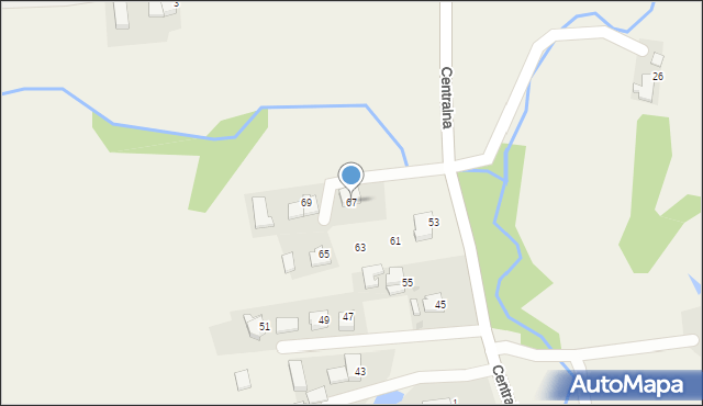 Frydrychowice, Centralna, 67, mapa Frydrychowice