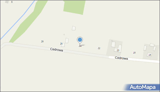 Gawartowa Wola, Cedrowa, 24, mapa Gawartowa Wola