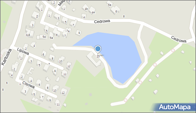 Gdańsk, Cedrowa, 13, mapa Gdańska