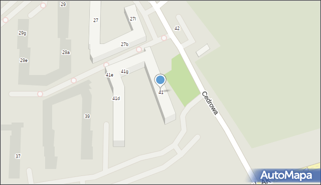 Gdańsk, Cedrowa, 41, mapa Gdańska