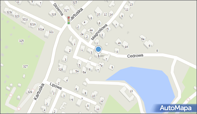Gdańsk, Cedrowa, 5, mapa Gdańska