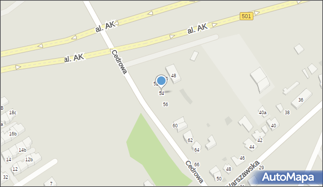 Gdańsk, Cedrowa, 54, mapa Gdańska