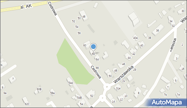 Gdańsk, Cedrowa, 62, mapa Gdańska