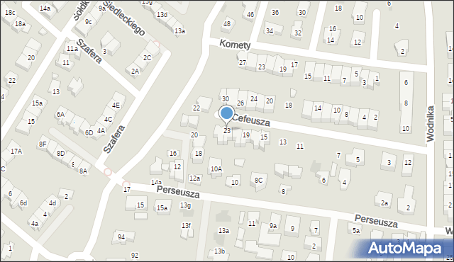 Gdańsk, Cefeusza, 23, mapa Gdańska