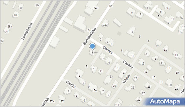 Gdańsk, Cerery, 1, mapa Gdańska