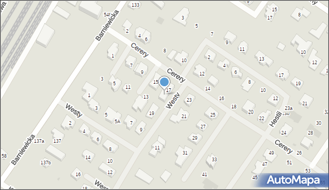 Gdańsk, Cerery, 17a, mapa Gdańska