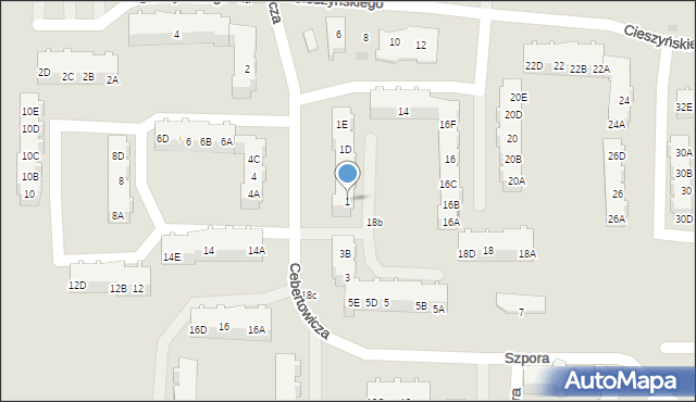 Gdańsk, Cebertowicza Romualda, prof., 1, mapa Gdańska