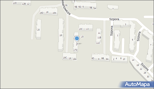 Gdańsk, Cebertowicza Romualda, prof., 17, mapa Gdańska