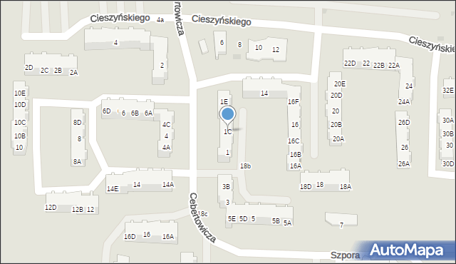 Gdańsk, Cebertowicza Romualda, prof., 1C, mapa Gdańska