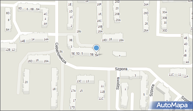 Gdańsk, Cebertowicza Romualda, prof., 5A, mapa Gdańska