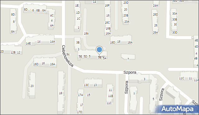 Gdańsk, Cebertowicza Romualda, prof., 5B, mapa Gdańska