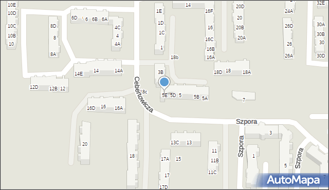 Gdańsk, Cebertowicza Romualda, prof., 5E, mapa Gdańska