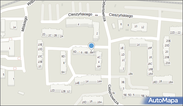 Gdańsk, Cebertowicza Romualda, prof., 6A, mapa Gdańska